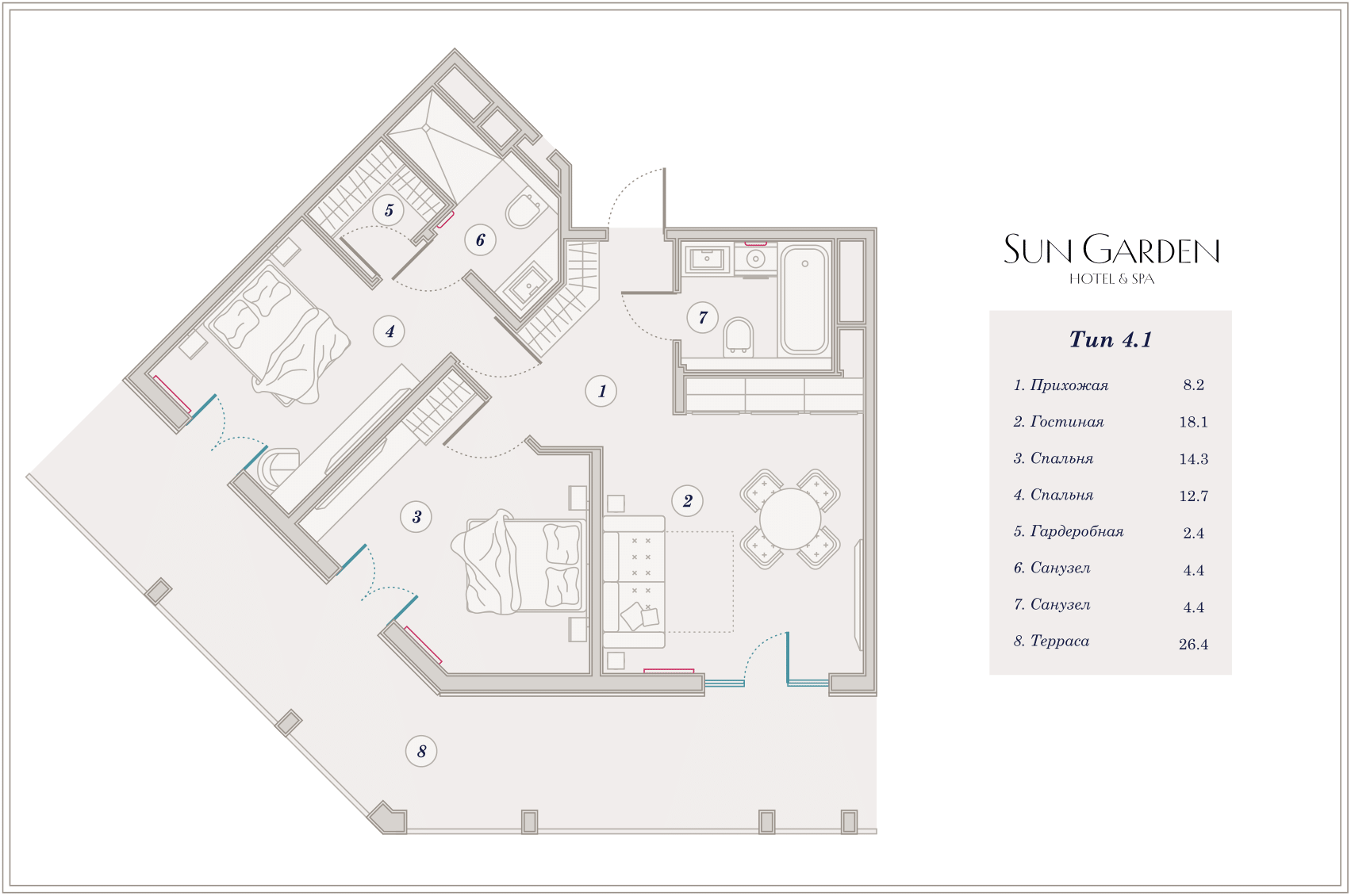 3-комнатная № 129